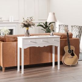 Darson Console table d'appoint rangements blanc
