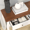 Console Jaruin moderne bois 2 tiroirs blanc marron foncé