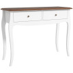 Console Jaruin moderne bois 2 tiroirs blanc marron foncé