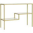 Console d’entrée Ilelven table d’appoint moderne acier verre trempé or
