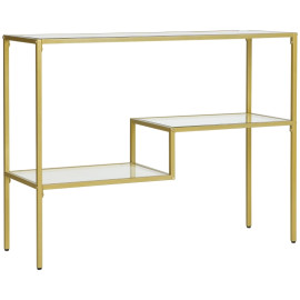 Console d’entrée Ilelven table d’appoint moderne acier verre trempé or
