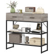 Console Delos entrée rangement tiroirs étagères bois noir