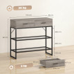 Console Delos entrée rangement tiroirs étagères bois noir