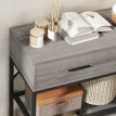 Console Delos entrée rangement tiroirs étagères bois noir