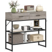 Console Delos entrée rangement tiroirs étagères bois noir
