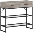 Console Delos entrée rangement tiroirs étagères bois noir