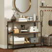 Console Amine table d’appoint étagère 3 niveaux brun clair