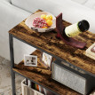 Console Amine table d’appoint étagère 3 niveaux brun clair