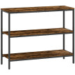 Console Amine table d’appoint étagère 3 niveaux brun clair
