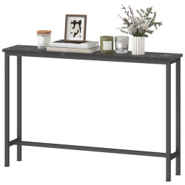 Aubine Console d'entrée effet marbre métal noir