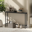 Aubine Console d'entrée effet marbre métal noir