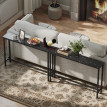 Aubine Console d'entrée effet marbre métal noir