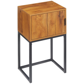 Console Doras industrielle table d'appoint rangement noir naturel