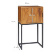 Console Doras industrielle table d'appoint rangement noir naturel