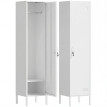 Armoire Kalioal métallique verrouillable penderie porte étiquette blanc