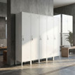 Armoire Kalioal métallique verrouillable penderie porte étiquette blanc