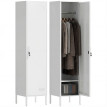 Armoire Kalioal métallique verrouillable penderie porte étiquette blanc