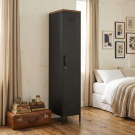 Melaria armoire métallique rangement étagères réglables noir
