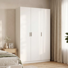 Armoire Raline rangement chambre portes fermeture amortie blanc