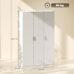 Armoire Raline rangement chambre portes fermeture amortie blanc