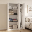 Armoire Raline rangement chambre portes fermeture amortie blanc