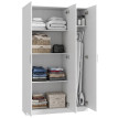 Armoire Raline rangement chambre portes fermeture amortie blanc