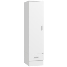 Armoire Norarvik penderie avec tiroir et tringle blanc