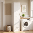 Armoire Norarvik penderie avec tiroir et tringle blanc