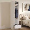 Armoire Norarvik penderie avec tiroir et tringle blanc