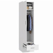 Armoire Norarvik penderie avec tiroir et tringle blanc