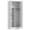 Armoire Lariel Slim avec Barre Penderie et Étagères Blanc