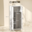Armoire Lariel Slim avec Barre Penderie et Étagères Blanc