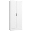 Armoire Lariel Slim avec Barre Penderie et Étagères Blanc