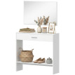 Meuble d'entrée Elot console miroir rangement entrée blanc