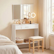 Meuble d'entrée Elot console miroir rangement entrée blanc