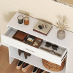 Meuble d'entrée Elot console miroir rangement entrée blanc