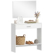 Meuble d'entrée Elot console miroir rangement entrée blanc