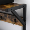 Aubot meuble d'entrée 3 en 1 porte manteau banc range chaussures marron noir