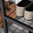 Aubot meuble d'entrée 3 en 1 porte manteau banc range chaussures marron noir