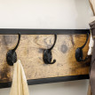 Emys Porte manteau industriel avec banc à chaussures et tableau mémo Noir Marron