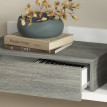 Meuble d'entrée Solrio 2 en 1 miroir mural tiroir gris et blanc
