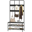 Portemanteau d’entrée Meret 3 en 1 banc rangement chaussures noir