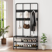Portemanteau d’entrée Meret 3 en 1 banc rangement chaussures noir