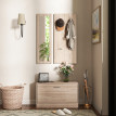 Set d'entrée Calet banc à chaussures portemanteau miroir marron foncé