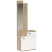Naliel meuble d'entrée miroir range chaussures assise tiroir blanc