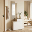 Naliel meuble d'entrée miroir range chaussures assise tiroir blanc