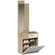 Naliel meuble d'entrée miroir range chaussures assise tiroir blanc