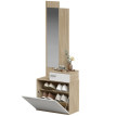 Naliel meuble d'entrée miroir range chaussures assise tiroir blanc