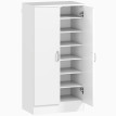 Armoire à chaussures Eler rangement entrée étagères ajustables blanc