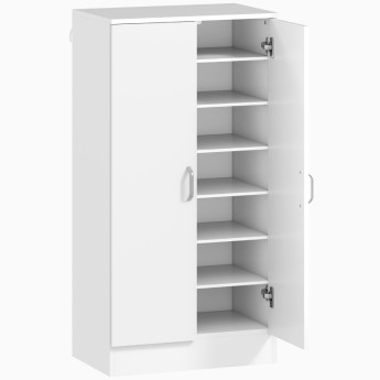 Armoire à chaussures Eler rangement entrée étagères ajustables blanc